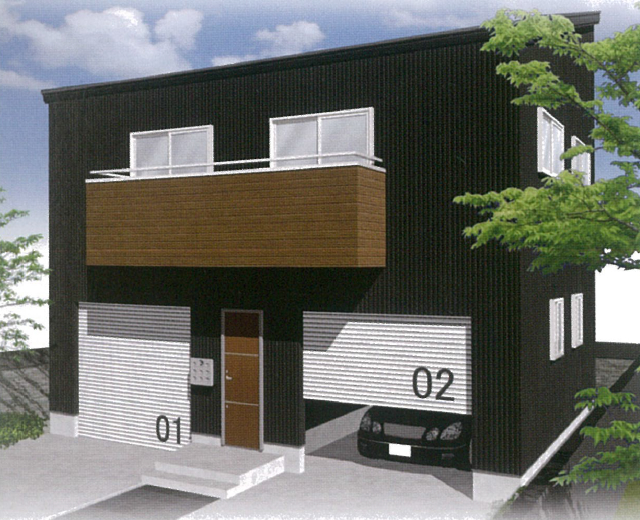 ガレージハウス・2台分＜2DK＞(全方向敷地対応)